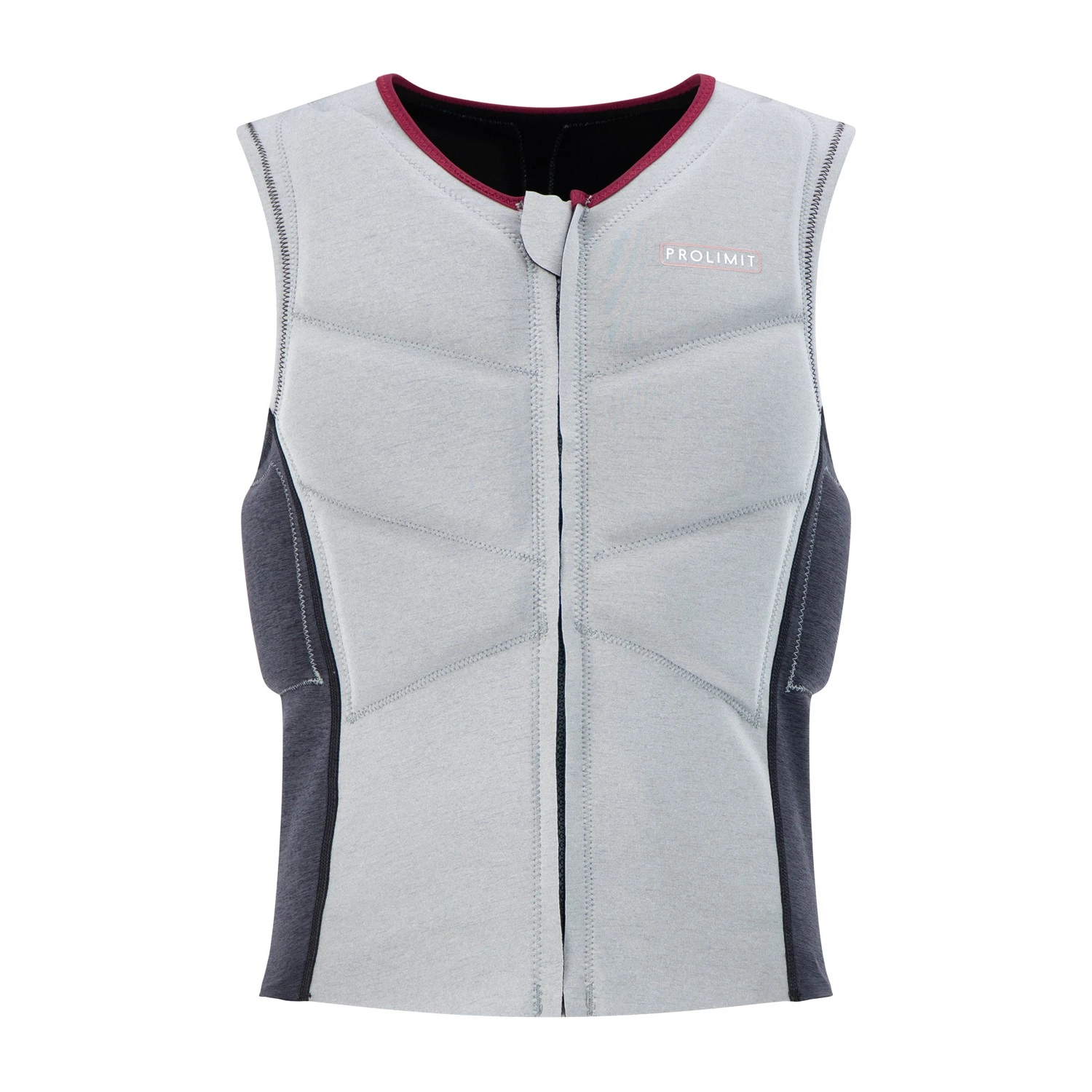PROLIMIT Womens Oxygen Vest Half Padded Front Zip Grey/Black/Wine - 34/XS Grey/Black/Wine