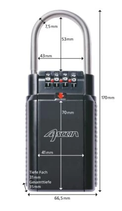 Ascan Keysafe Schlüsselbox - None -Surfshop24 Ladenverkäufe abmessungen